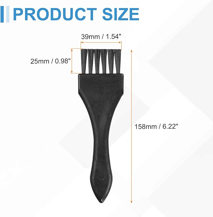 HARFINGTON 6pcs Antistatic Brush 25x39mm Portable PP Handle Nylon Anti Static Cleaning ESD Brushes for Electronics Computer Keyboard, Black