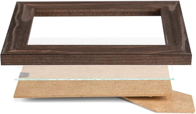 Rustic Wooden Picture Frame 4x6 Inch - Set of 2-100% Natural Eco Barn Wood with Real Glass - Made for Wall Hanging and Tabletop Display - Brown Wenge