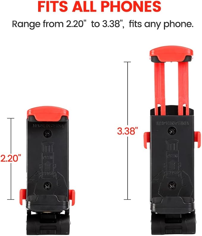 Fotopro Phone Tripod Mount 1/4 inch Screw Universal Desktop Car Mobile Phone Clip for Monopod Selfie Stick Desktop Tripod Video Vlogging Photograph