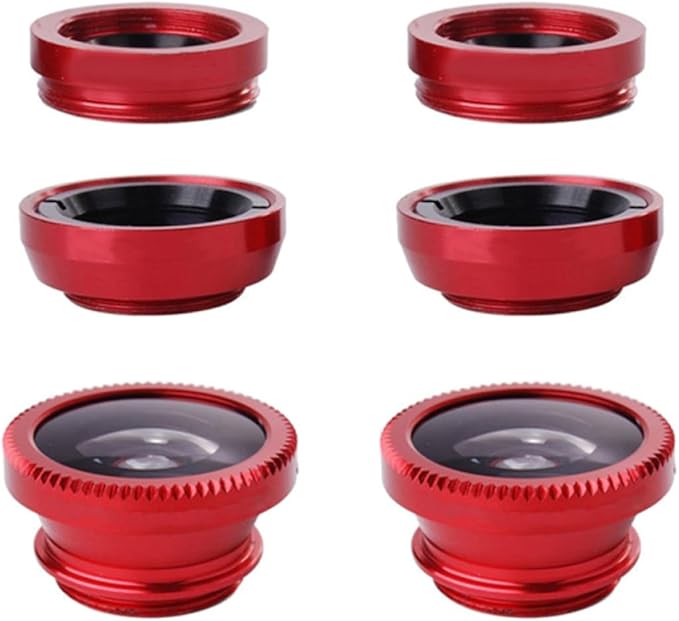 3 in 1 Smartphone Camera Lens Kit with Wide Angle Macro and Fisheye Lenses Clip-on Phone Lens Set for Mobile Photography Compatible with Most Cell Phones with Black Clip 2 Sets