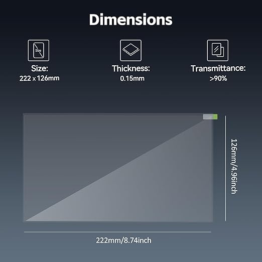 ANYCUBIC Photon Mono 7/Pro 3D Printer Screen Protector,Protective Film 5Pcs Compatible with UV Resin 3D Printers-Thickness 0.1mm-ONLY for Photon Mono 7 and Photon Mono 7 Pro 3D Printers-NEW Size 222*126mm