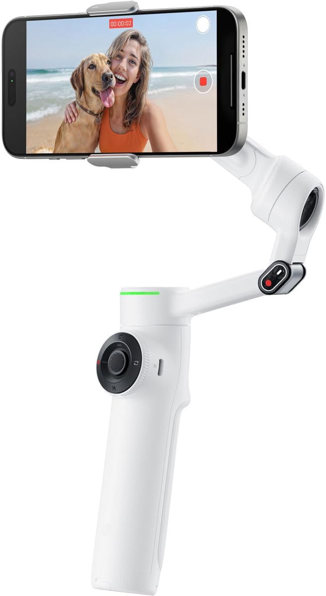 Insta360 Flow 2 Pro 3-Axis AI-Powered Smartphone Gimbal Creator Bundle - Summit White