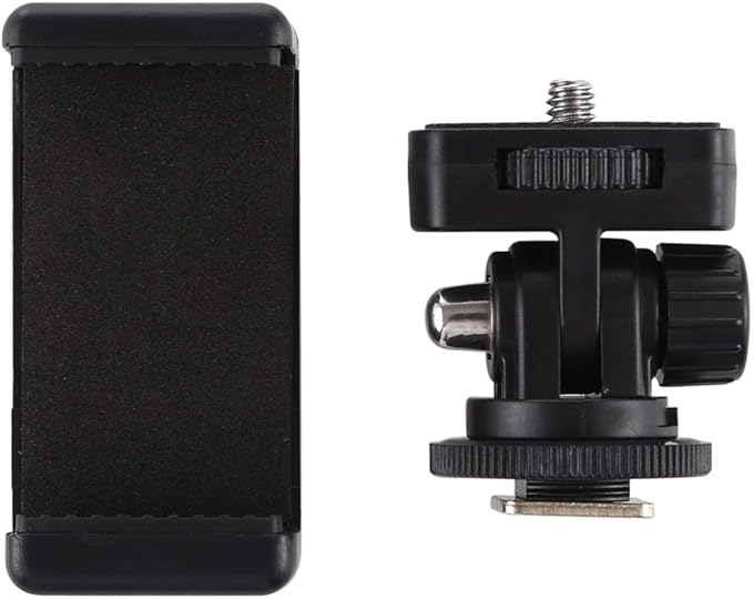PULUZ Camera Hot Shoe Phone Holder, Action Camera Adapter Kit for DJI GoPro Insta360, Phone Tripod Mount Cold Shoe for iPhone, Samsung, Attaching on DSLR or Ring Light