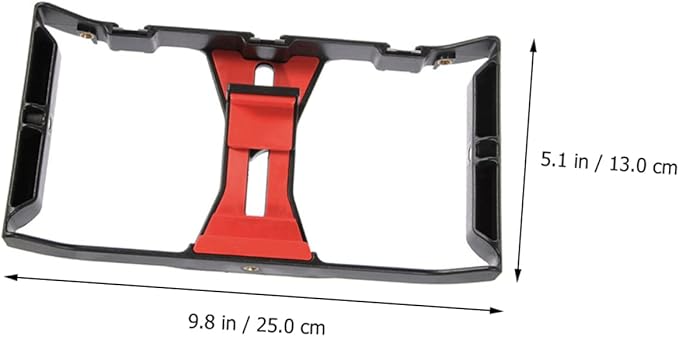 NUOBESTY Smartphone Radio Rig Phone Holder for Filmmaking Handheld Grip Stand for Video Recording Compatible Sturdy Black and Red Design