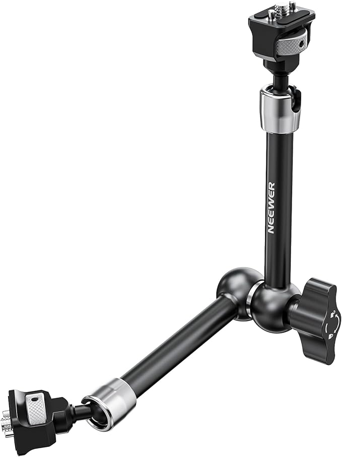NEEWER 11" Articulating Magic Arm with 360° Ball Heads & Locating Pins for ARRI, Camera Monitor Mount with 1/4" Screws for DSLR Action Camera Monitor Video Light Compatible with SmallRig Cage Rig,ST16