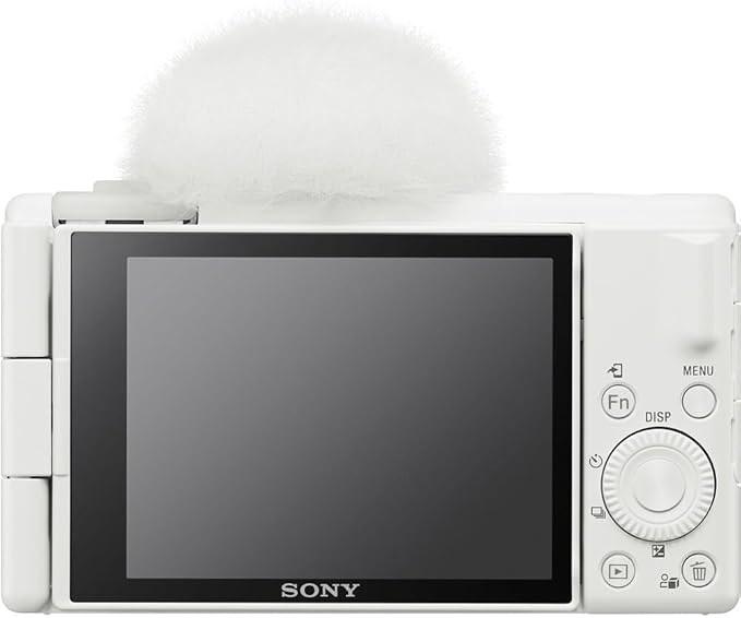 Sony ZV‑1F/W Vlog Camera in White | 20.1 MP 1‑Inch Exmor RS Sensor Compact Creator Camera (White) (ZV1F/W) + Filter Kit + 64GB Card + Photo Software + 2 x NP-BX1 Battery + More