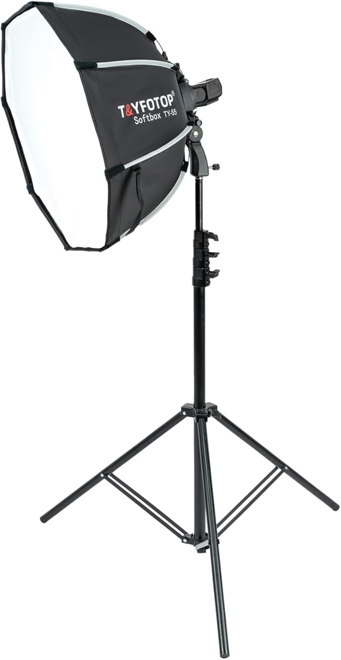 T&YFOTOP 26 inches/65 Centimeters Octagonal Softbox with S-Type Bracket Mount, Carrying Case Compatible with Camera Flash Speedlites TT560 NW561 NW565 NW625 NW635 NW670 750II, etc (65cm softbox)