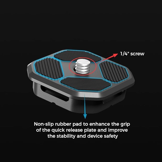 Leekai Quick Release Plate Top with 1/4” Screw Adapter, Tripod Claw Quick Release System Plate Mount for Tripod Camera (Only Top Plate, No Base)