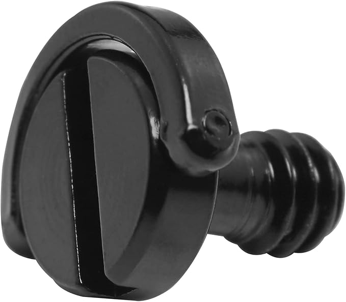 1/4inch Tripod Screw LUORNG 2PCS 1/4"-20 Stainless Steel D Shaft D-Ring for Camera Camcorder Tripod Monopod QR Quick Release Plate, Mounting Screw Adapter, Quick Release Camera Screw, Black