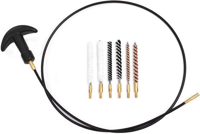 177 & .22 Cal Airgun Cleaning Kit with Cotton Mop, Bronze Bore Brush, Brass Jag, Slotted Tips, Nylon Brushes, Brass Cleaning Rod