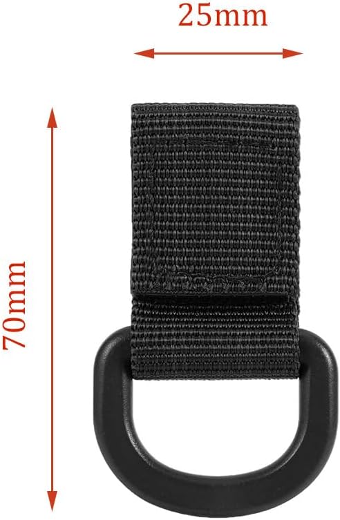 ZYAMY 8PCS Tactical D Ring Clips with Hooks and Rings Backpack Accessories Water Bottle Key Holder for Military D Ring Adapter Nylon Strap Backpack Webbing Attachment Brown/Black