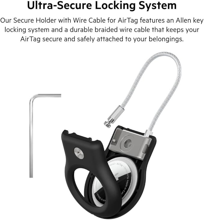 Belkin Secure Holder with Wire Cable for Apple AirTag, Black