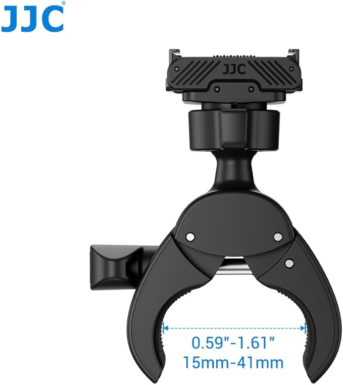 JJC Magnetic Bike Pole Mount for DJI Osmo 360 Action 5 4 3 Accessories, with Ball Head Mini Handlebar Bike Pole Mount Motorcycle Clamp Mount, Lightweight ABS Crab Pole Clamp for Round Pipe Tube Desk