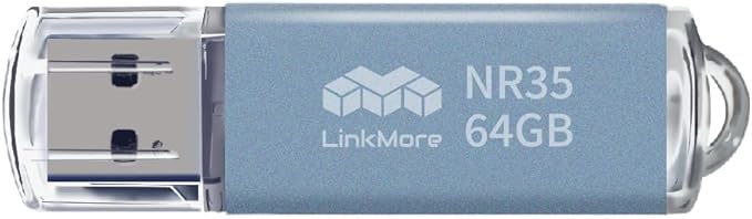 LinkMore 64GB (5 Pack) NR35 USB Flash Drive – USB 3.2 Memory Stick with Cap and Keychain Loop, Up to 70MB/s Read, 10MB/s Write – Plug & Play USB Drive for PC, Mac, TV, Car