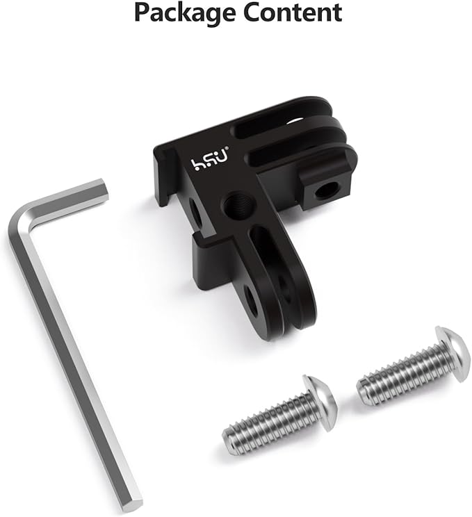 HSU Vertical Mount for GoPro, Aluminum 90 Degree Cold Shoe Direction Adapter, 1/4"-20 Screw Hole Tripod Mount for GoPro Hero 13/12/11/10/9/8/7/6, DJI Osmo Action 4/3 AKASO Action Camera and More
