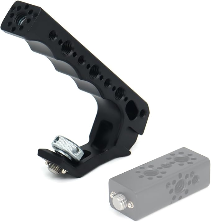 SZYingXian 3/8“ Fixed Screw Camera Top Handle for ARRI Grip for Camera Cage, Universal Video Rig with Cold Shoe Adapters for DSLR Camera with Microphone/LED Light/Monitor (Black)