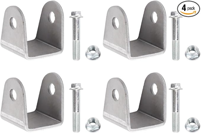 4 Pcs Weld On Shock Mounts Bracket Steel Base Shock Absorption Suspension Mounting Seat Shock with Screws Bar Pin Eliminator for Motorcycle Dirt Pit Bike ATV Go Kart