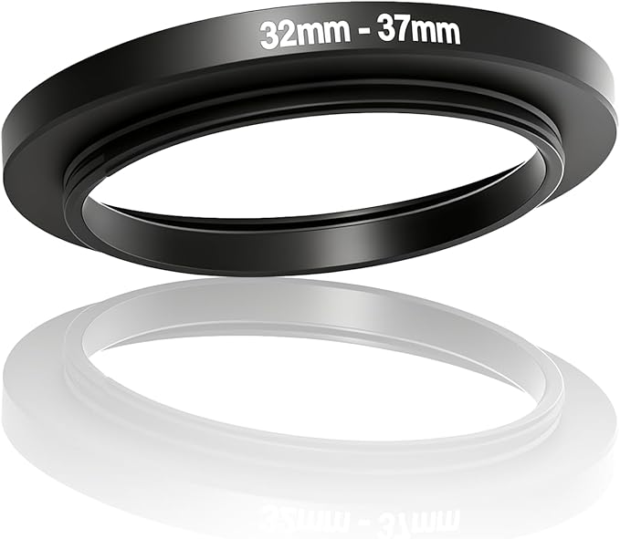 32-37mm Step Up Ring Adapter Filter, Metal Lens Filter Adapter Ring Stepping Rings CNC Machined for DSLR Cameras Fits 32mm Lens to 37mm UV/ND/CPL Filters & Threaded Camera Parts