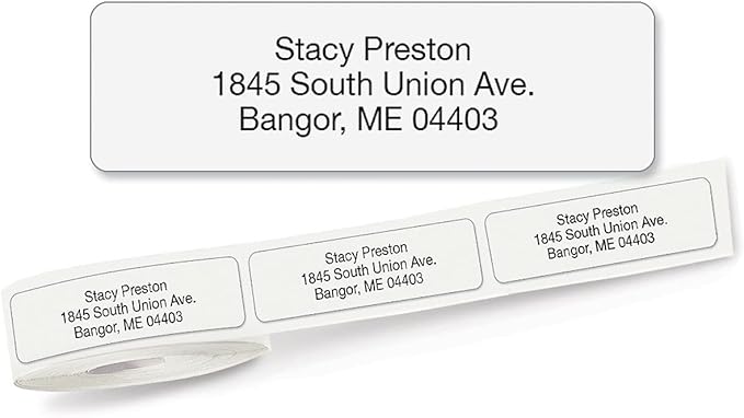 Colorful Images Transparent Clear Rolled Return Address Mailing Labels with Dispenser, Customize with Name & Shipping Address, 500 Self Adhesive, Easy Peel Sticker Label Roll, 3/4" x 2 1/2"