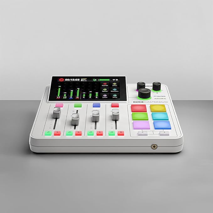 RØDE RØDECaster Duo Compact All-in-One Audio Production Solution for Podcasting, Streaming, Music Production and Content Creation (White)
