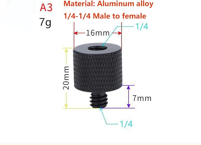 Camera Microphone Quick Release Flash Tripod Adapter Mount Kit Hot Shoe 1/4 to 3/8 M5 M6 M8 Male Female Convertion Thread Screws Series Set for Go pro Insta360 (7 Pcs)