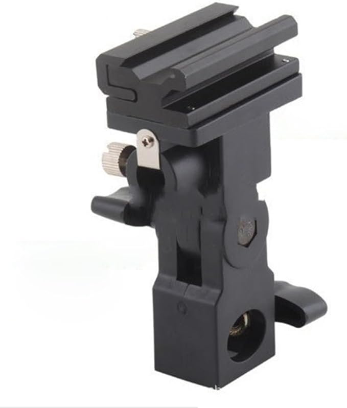 Artibetter DSLR Camera Flash Bracket with Swivel Light Stand Mount Adjustable 180 Pitch Flash Holder with Umbrella Locking Screw for Photography Accessories