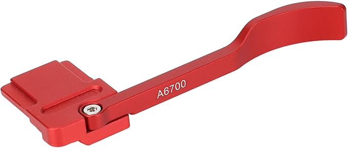 Bewinner Thumb Up Grip for A6700, Aluminum Alloy Camera Thumb Rest with Hot Shoe Cover, Ergonomic Hand Grip for Secure OneHanded (Red)