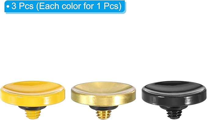 PATIKIL Camera Shutter Button, 3 Pack Soft Shutter Release Button Pure Copper Camera Button Concave, for Nikon for Fujifilm for Leica Black/Golden/Yellow