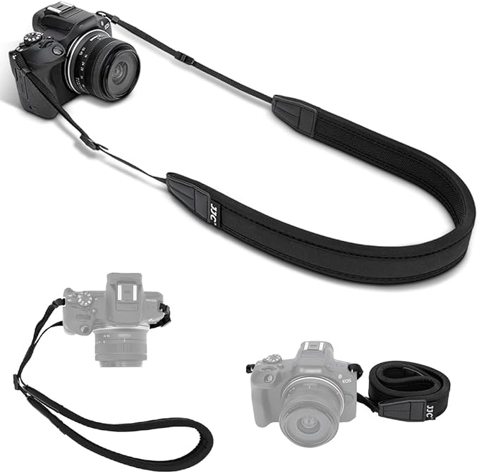 JJC Soft Camera Shoulder Strap for Canon EOS R50 R50V R100 R10 R6 Mark III II R5 Mark II R50V R7 R8 M50 Mark II Sony ZV-E10 II ZV-E1 Fujifilm Nikon Mirrorless Camera, 23.6-43.3" Adjustable Neck Strap