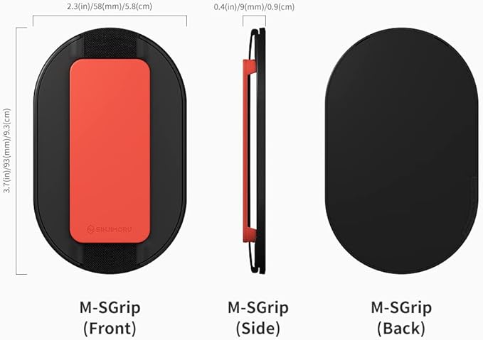 Sinjimoru for MagSafe Grip, Magnetic Phone Grip for MagSafe Stand, Strong Magnetic Phone Holder for iPhone 17 16 15 14 13. M-SGrip Clementine