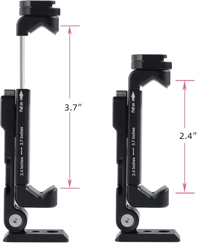 Metal Phone Tripod Mount w 2 Cold Shoes, Vertical, Horizontal & 45 Tilt Angles Tripod Phone Holder All Smartphone Holders Video Live Vlogging Streaming Rig