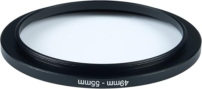 49mm to 55mm Step-Up Ring Filter Adapter for All Brands UV ND CPL Metal Ring Step-Up Rings Adapter Filter (49mm-55mm)