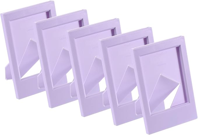 uxcell 5 Pcs Mini Picture Frames 2.4 x 3.6 Inch Rectangle Small Picture Photo Frame Holder for Tabletop Display Photos Paintings Landscape Posters Artwork, Purple