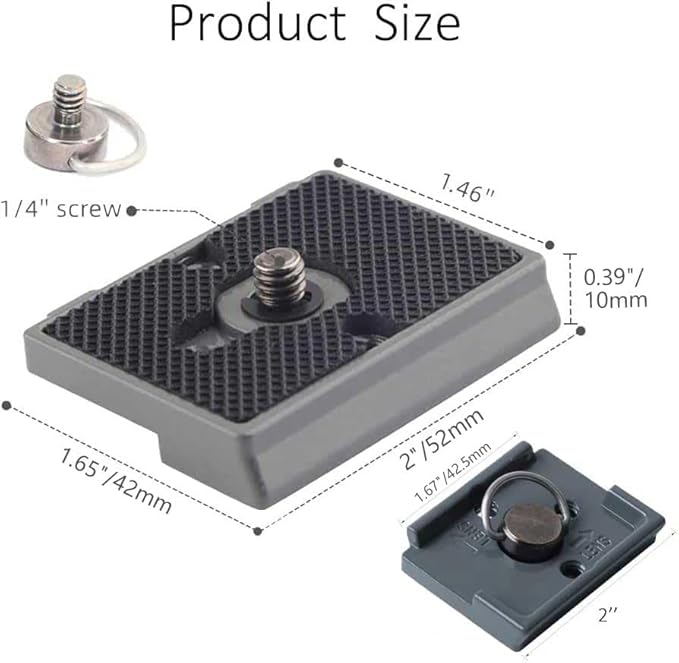Quick Release Plate, Tripod Quick Release Plate Fit for Manfrotto 200pl-14 Rc2 Camera Tripod Head (Pack of 2) Black