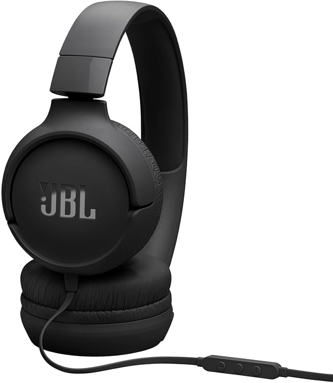 JBL Tune 520C - USB-C Wired on-Ear Headphones with Hi-Res Audio Support, JBL Pure Bass Sound, Comfort fit, USB-C connectivity, 3-Button Remote with Microphone and EQ presets Control (Black)