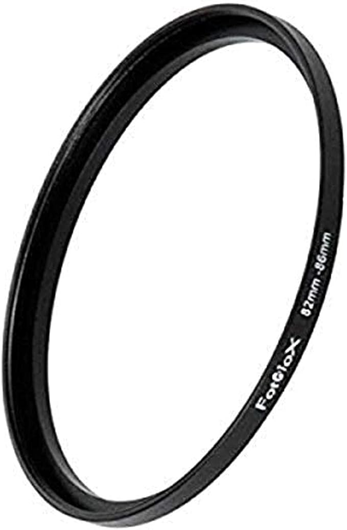 Fotodiox Metal Step Up Ring, Anodized Black Metal 82mm-86mm, 82-86 mm