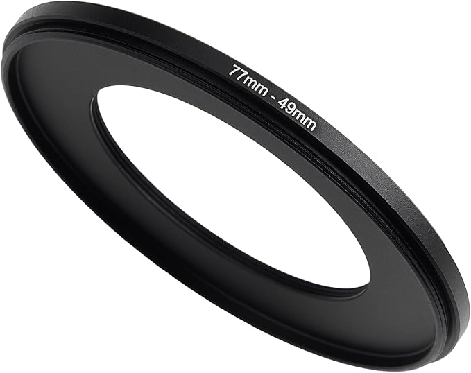 77mm to 49mm Step Down Ring Filter Adapter Applicable to All Brands of UV ND CPL Filter (77mm-49mm)