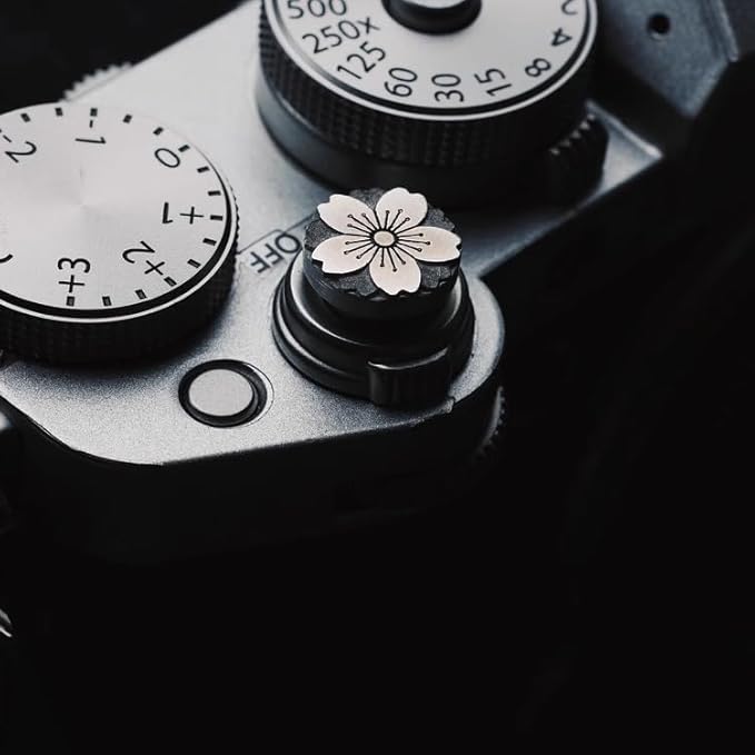 Shutter Button, Handmade, Aluminium Alloy, Shutter Release Button Compatible with Fujifilm Camera, Release Button Replacement (Metal-Flower)