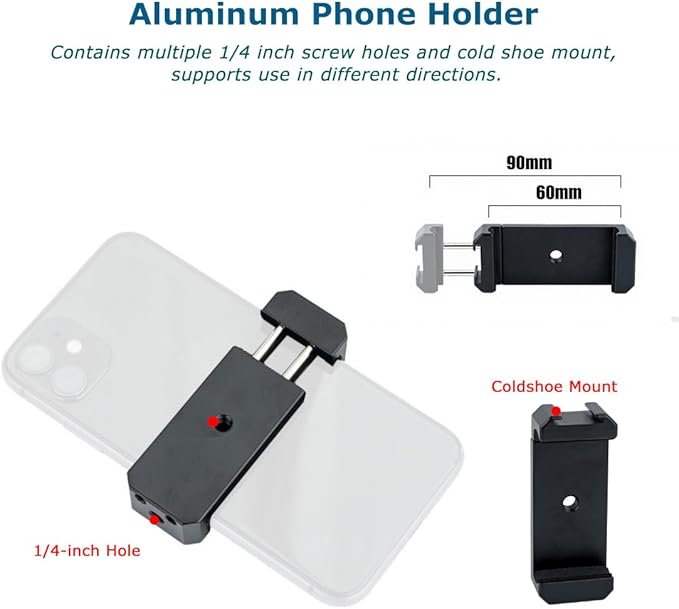 Camera L Bracket with Phone Mount Adapter,L Plate with NATO Handle Rail Phone Rail 38mm Arca Style for Nikon Canon Sony Camera Live/Vlog Accessories