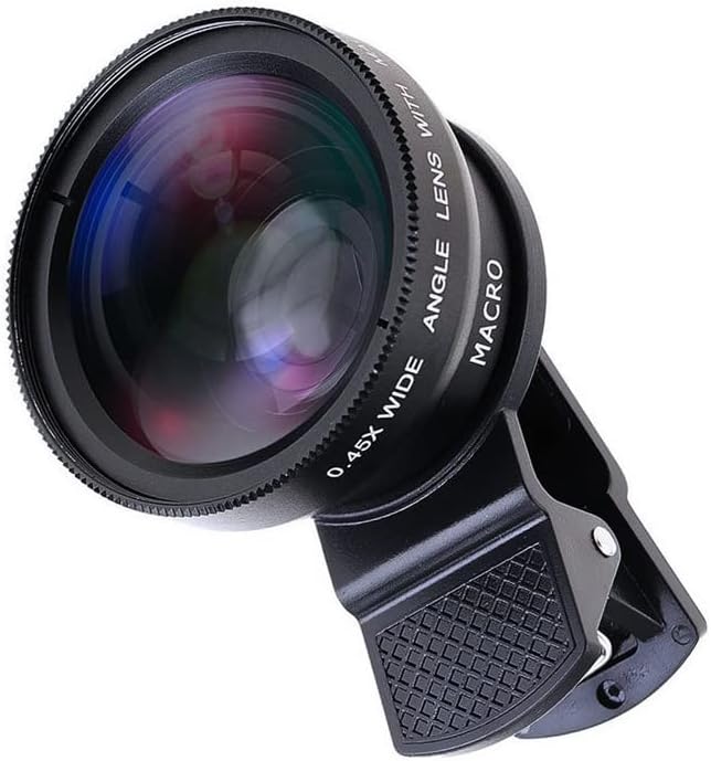 Mcoplus Cell Phone Camera Lens 2 in 1 Clip-on Lens Kit 37mm 0.45X 49UV Super Wide Angle & Macro Phone Camera Lens for iPhone and Android Smartphones Cell Phones
