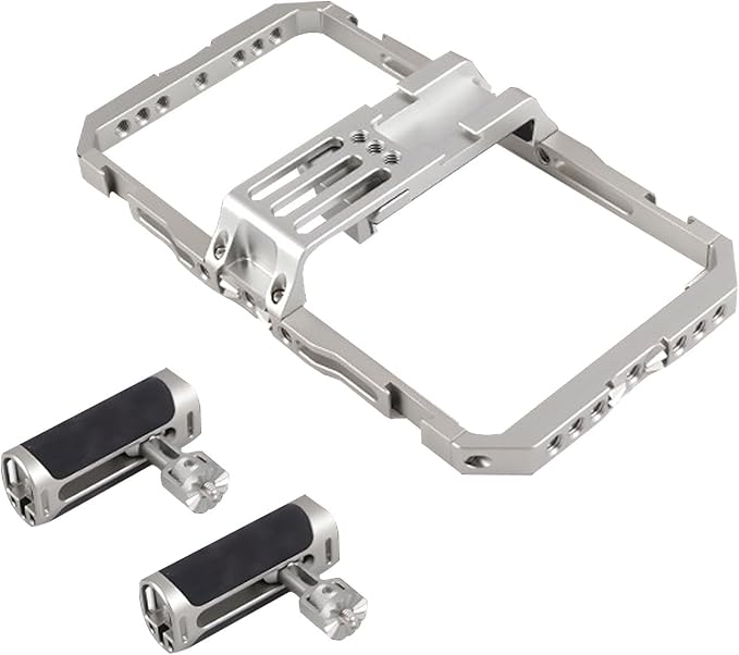 Yoidesu Universal Quick Release Phone Cage Smartphone Video Rig Kit with Dual Handles Aluminum Stabilizer Frame Compatible with 6491mm Phones