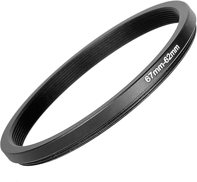 Step Down Rings 67mm to 62mm Metal Lens Filter Adapter Ring for All Brands, UV, ND, CPL 67mm Lens to 62mm Filter Size Accessories