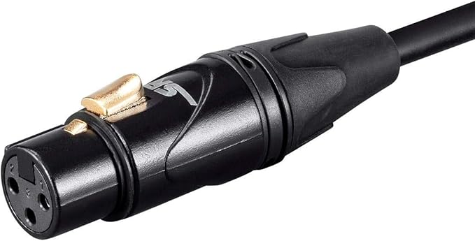 Monoprice Starquad XLR Male to XLR Female Microphone Cable - 3 Feet - Black, 24AWG, Optimized for Analog Audio - Gold Contacts - Stage Right Series
