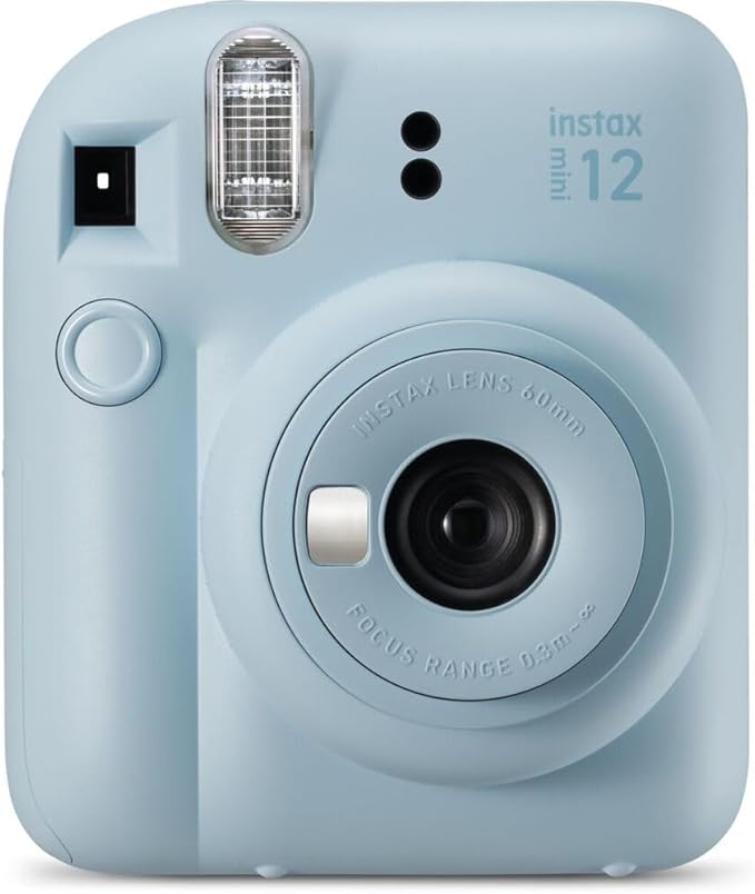Fujifilm Instax Mini 12 Instant Camera Pastel Blue Bundle – Includes 40-Sheets Instax Mini Film, Protective Case, and Mini Photo Album