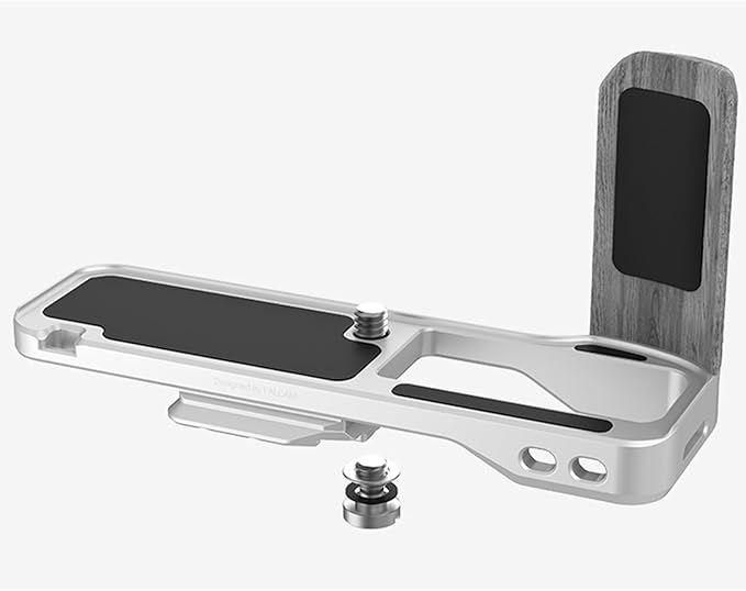 XCJSYP FALCAM Metal Hand Grip L Bracket, Anti-Slid Holder Rabbit Cage Bracket Tripod for Fuji Film X100 VI,Arca Swiss Type Quick Release Tripod Plate, L-Shaped Handle Camera Photography (Silver)