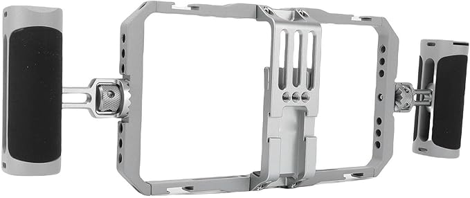 Pomya Handheld Filmmaking Vlogging Case Stabilizer for Videomaker, Phone Video Rig Cage with Dual Handle, Multi Interface Expansion