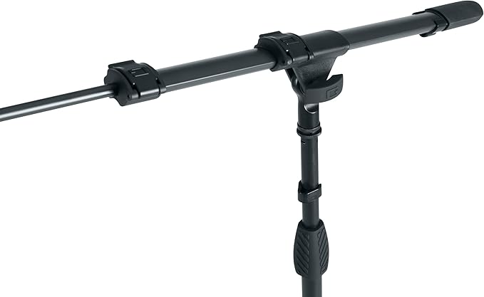 Gator Frameworks ID Series Tripod Mic Stand with 26" Dual Section Adjustable Boom Arm, Fully Collapsable into Compact Cylinder Shape (GFW-ID-MIC)