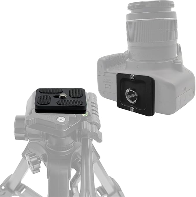 PU-40 40mm Universal Quick Release Plate with 1/4" Screw, Arca-Swiss Compatible Slide-in QR Plate for DSLR Camera, Mini Tripod & Ball Head