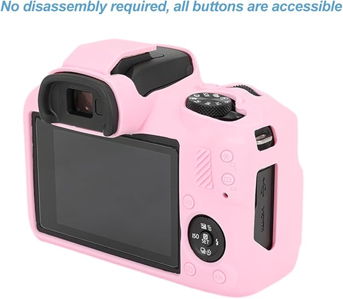 Pocoukate Case for Canon EOS R100 Camera, Soft Silicone Protective Cover Skin with EOS R100 Screen Protector Accessories for EOS R100 Mirrorless Camera Silicone Case - Pink