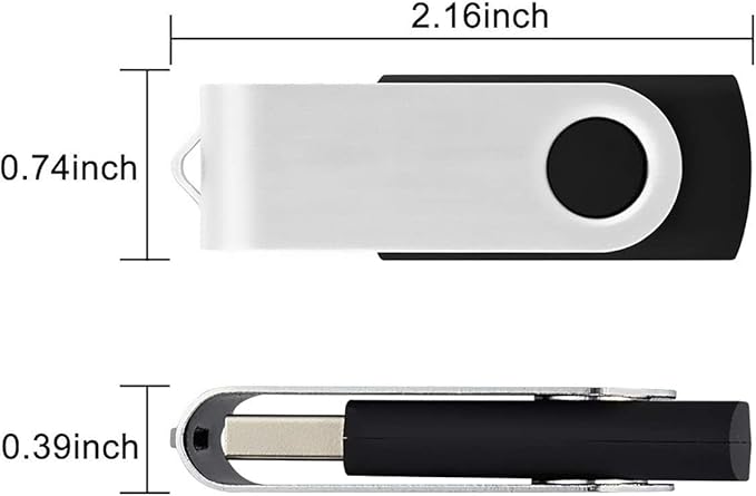 Generic 10 X 2 GB USB Flash Drive USB 2.0 Thumb Drive Memory Pen Stick Jump Drive Keychain Design (10Pack Black, 2GB)